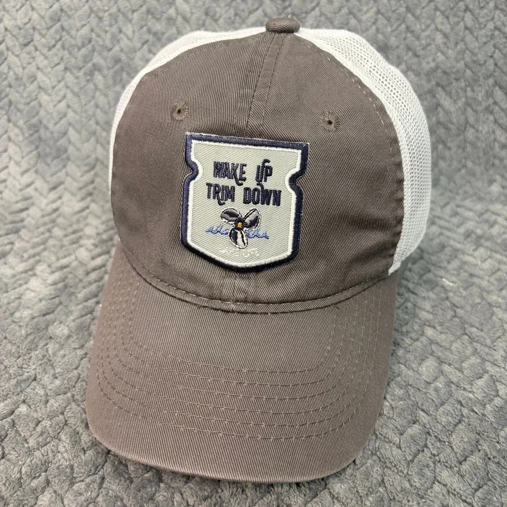 Outdoor Cap Platinum Series Wake Up Trim Down Gray White Mesh Trucker Hat